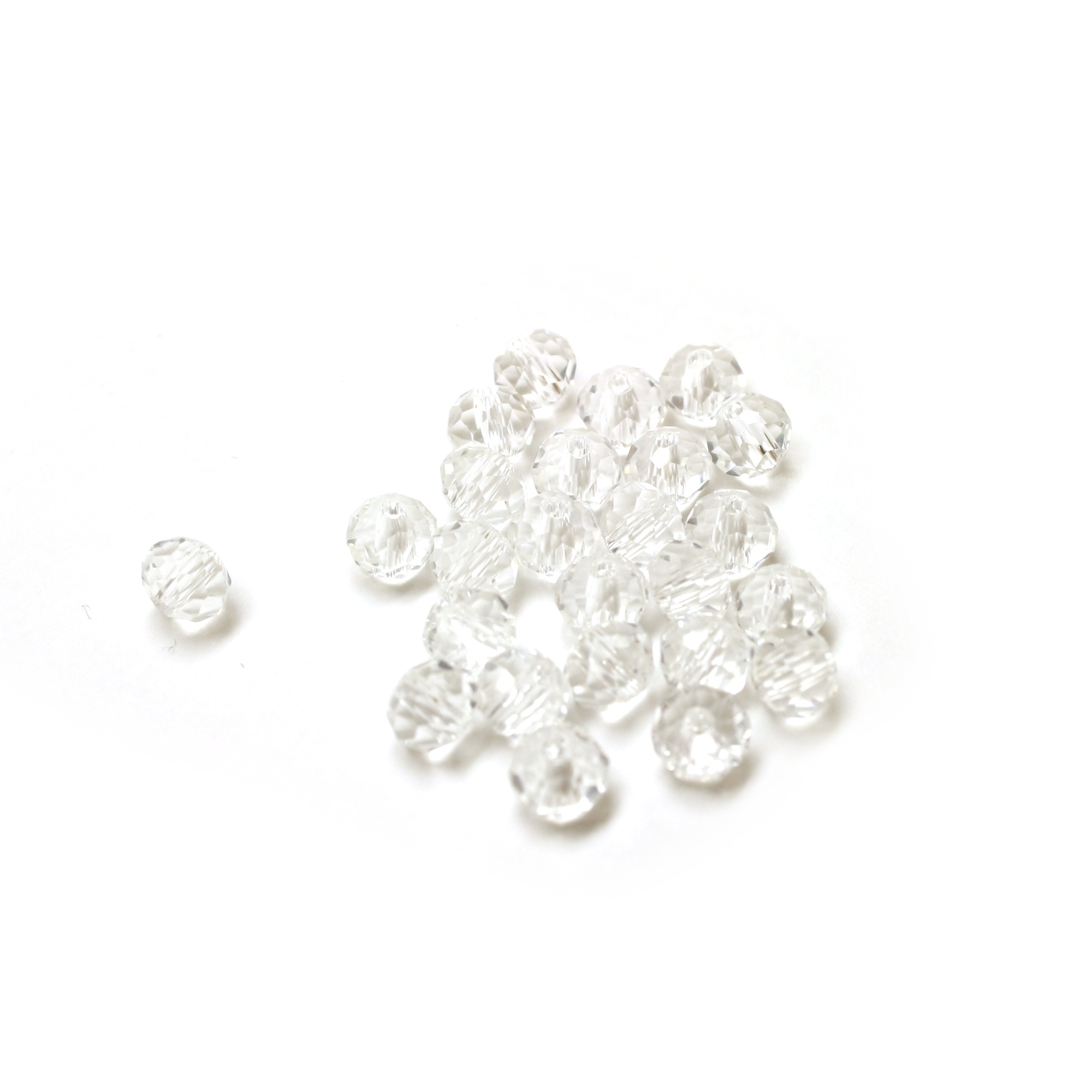 Särmikäs lasihelmi 6x5mm - Transparent