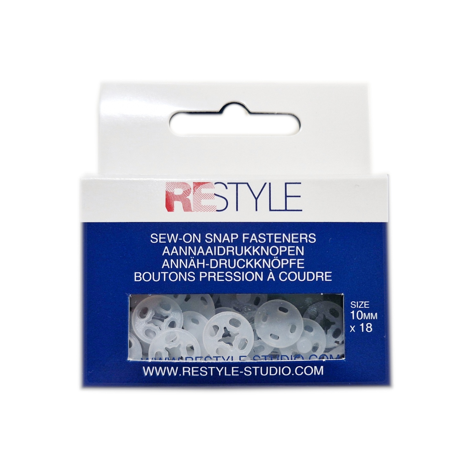 Ommeltava muovineppari 10mm - Vaalea