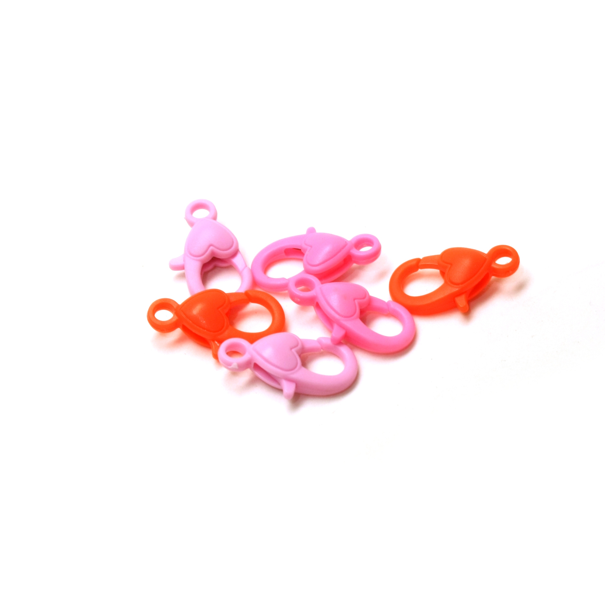 Muovinen Papukaijalukko 22mm 9kpl - Pinkit/Oranssit