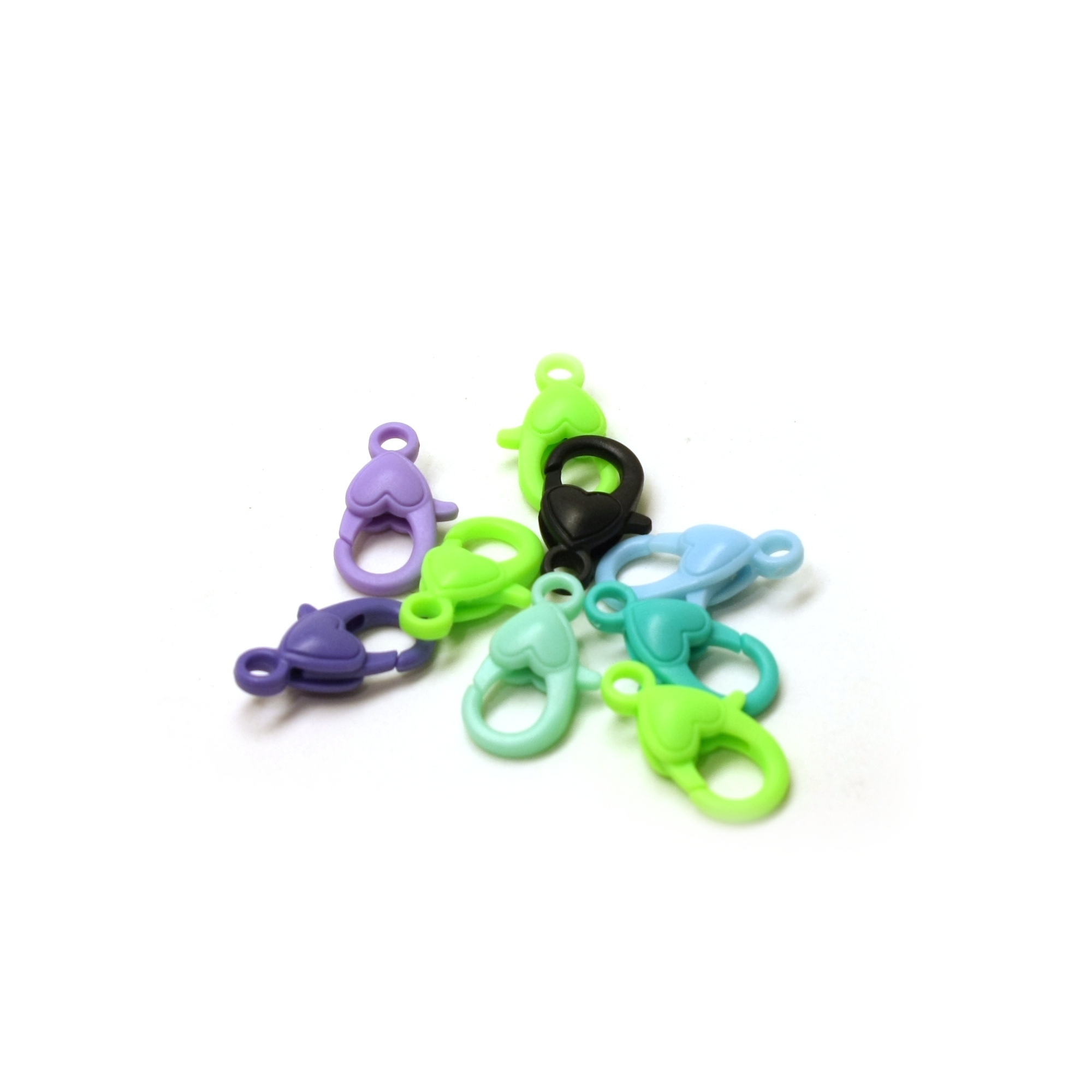 Muovinen Papukaijalukko 22mm 9kpl - Vihreät/Lilat