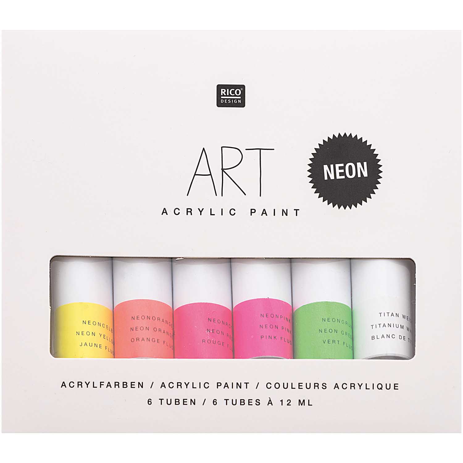Art Akryylivärilajitelma 6x12ml - Neon