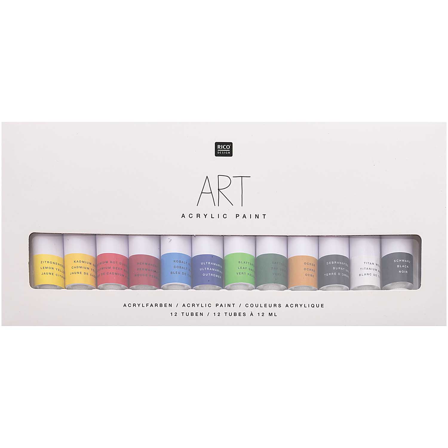 Art Akryylivärilajitelma12x12ml - Basic