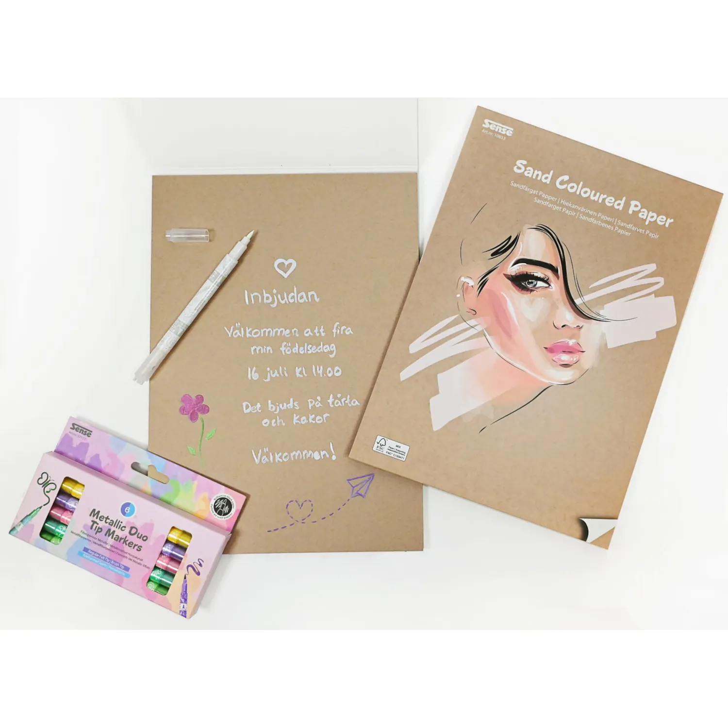 Alternative view of Sense värillinen paperi A4 30arkkia - Hiekka