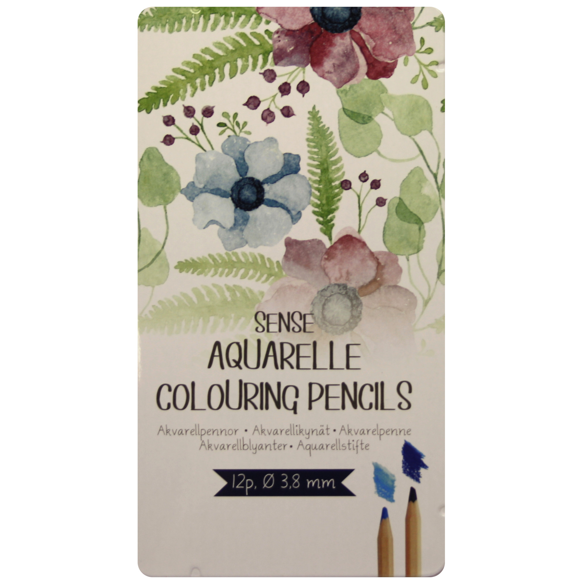 Sense Aquarelle -akvarellikynä 12 sävyä