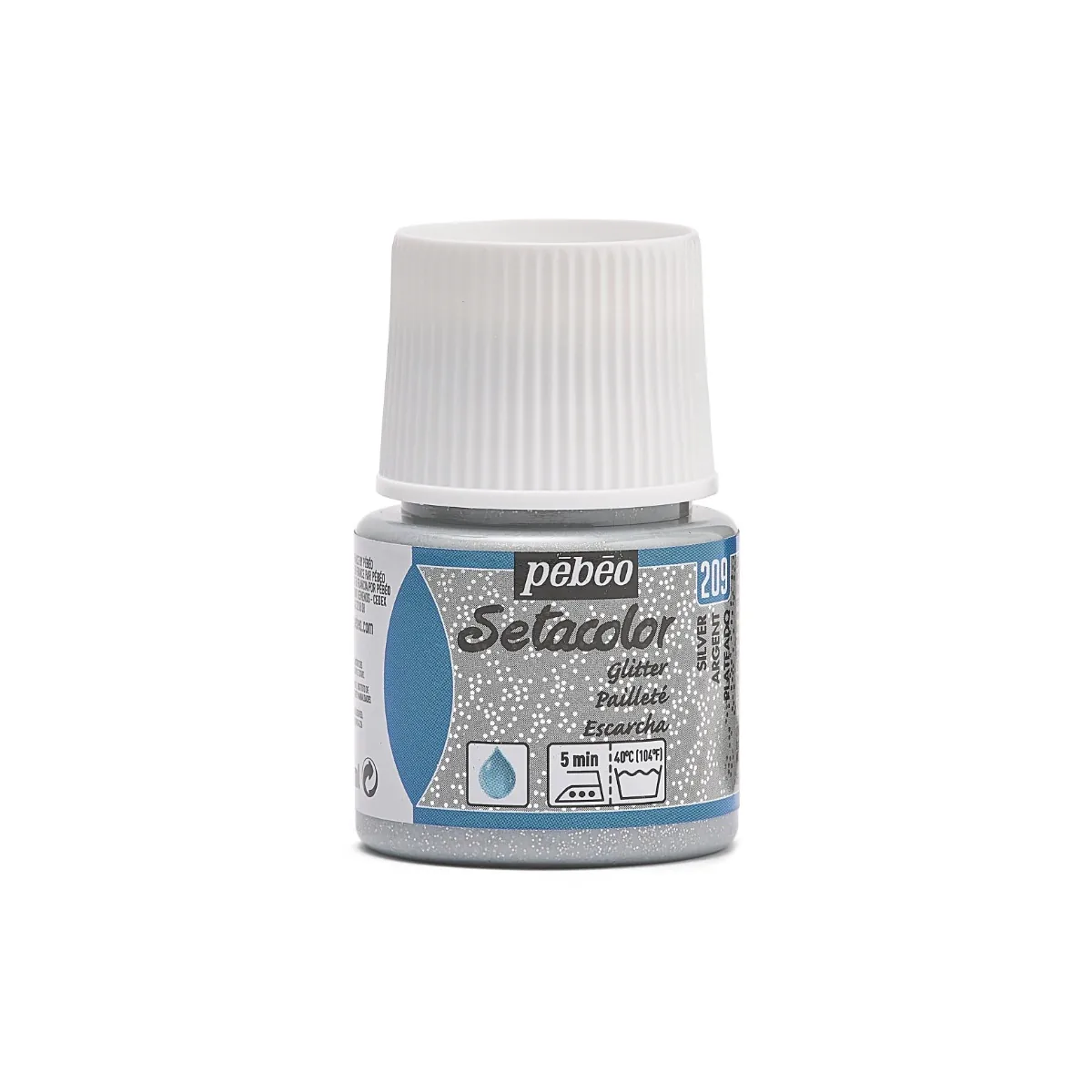 Setacolor Opaque kangasväri 45ml - 209 Glitter Silver