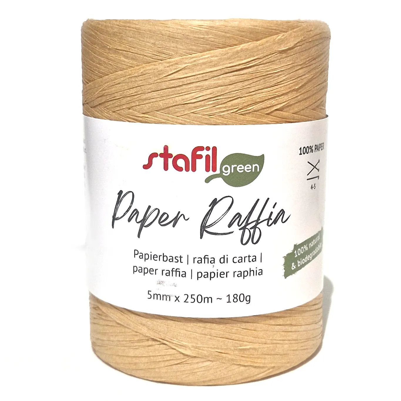 Paperinauha 5mm 250m - Ecru