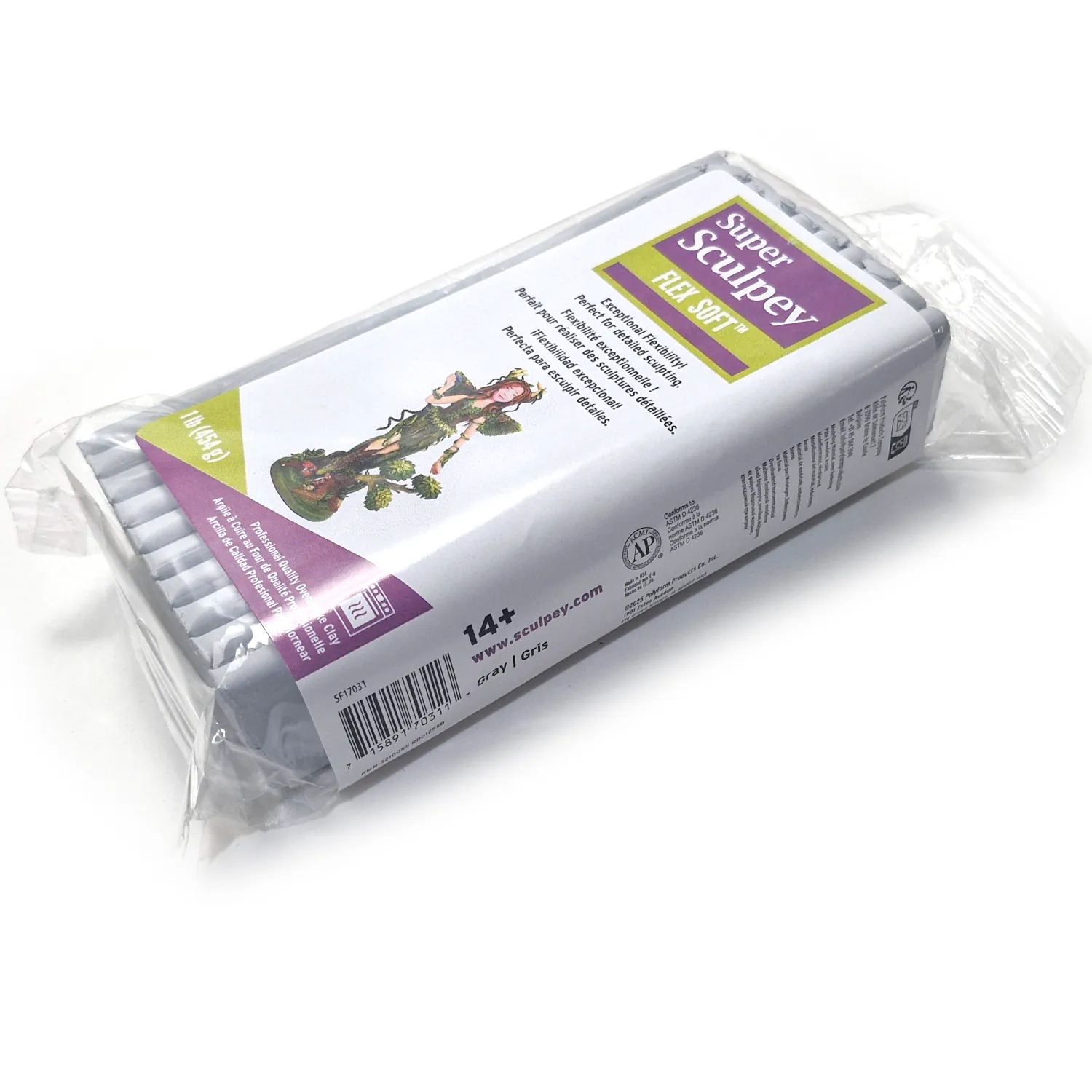 Super Sculpey Flex Soft - Vaaleanharmaa